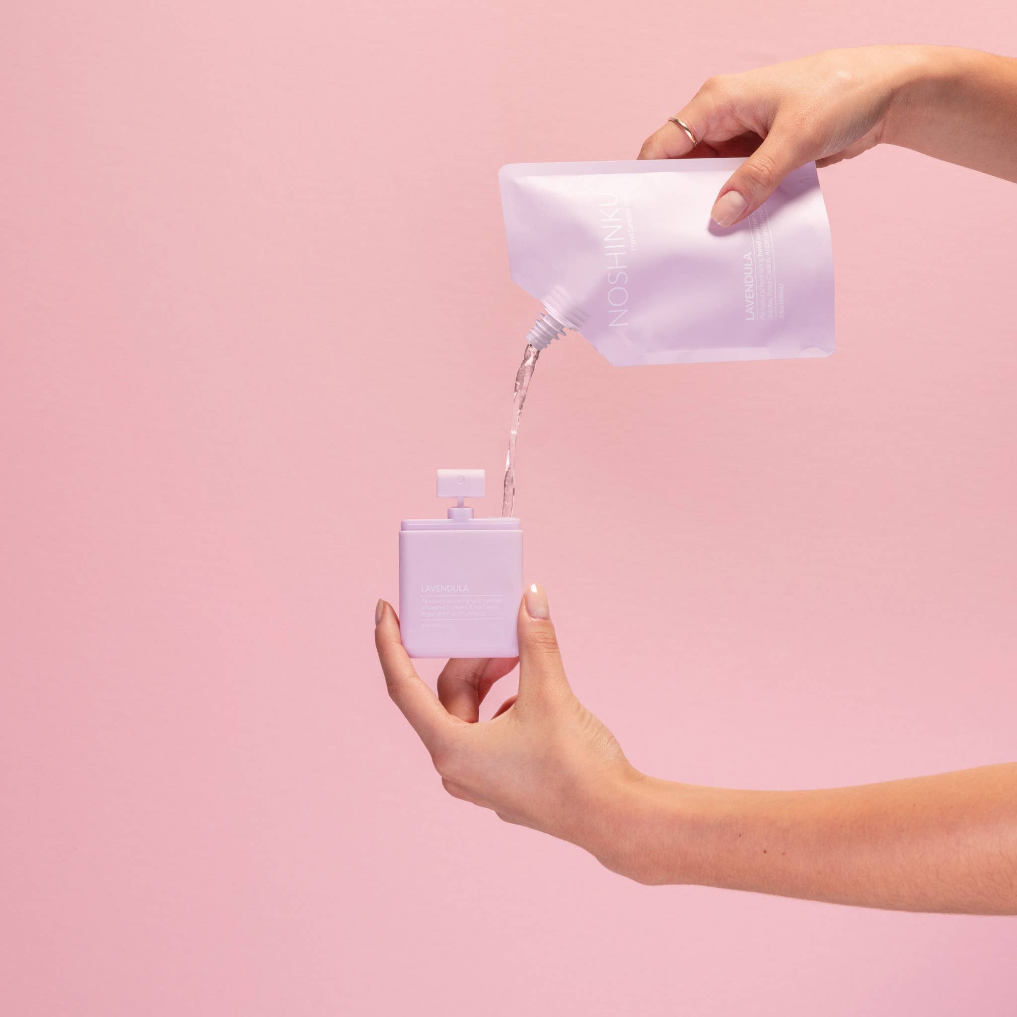 Désinfectant pour les mains de poche ultra-hydratant à la lavande, rechargeable