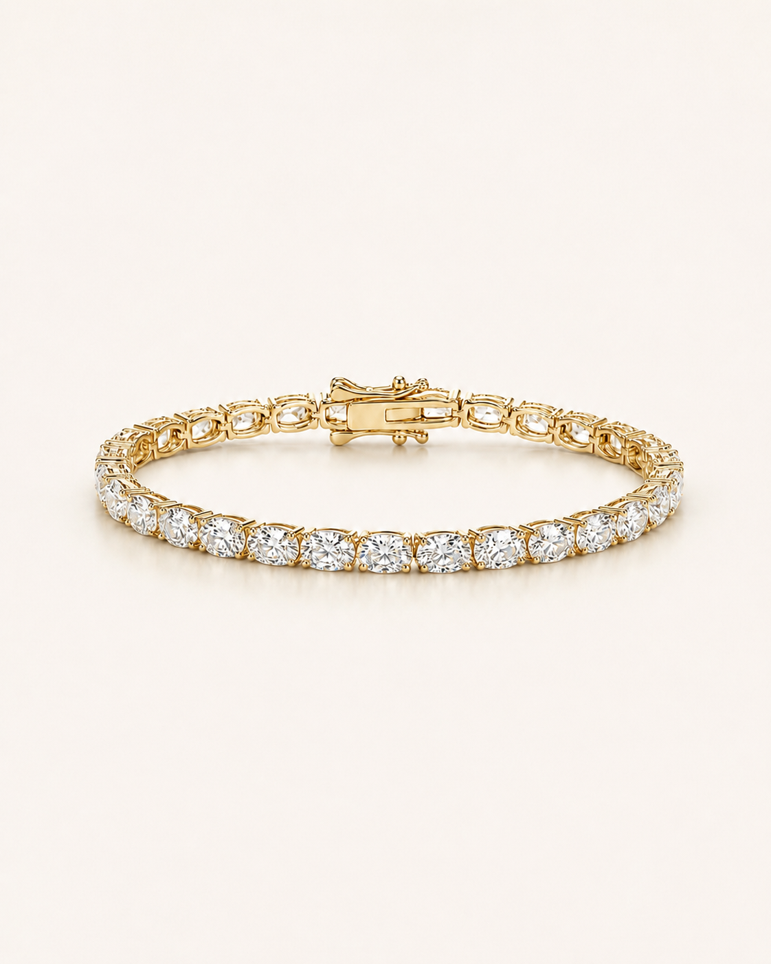 E/W OVAL MOISSANITE TENNIS BRACELET