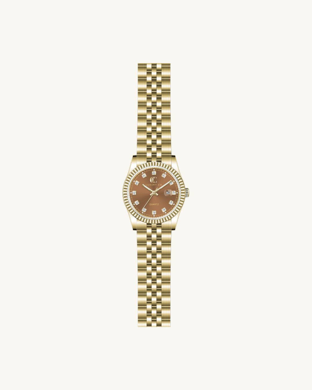 31MM GOLD & BROWN - CC CLASSIC WATCH