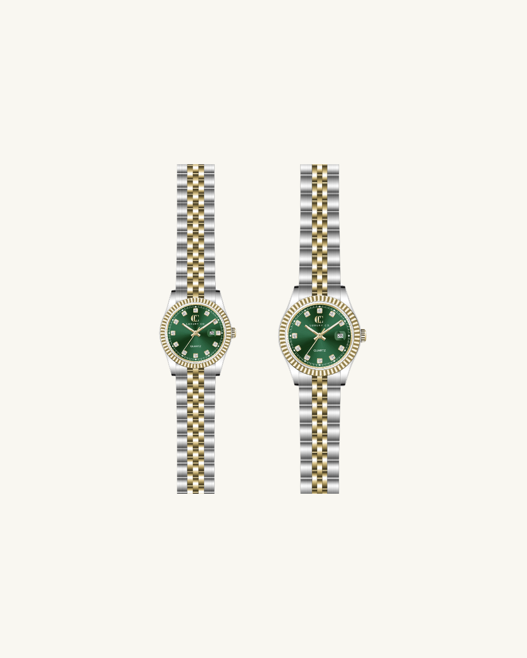 TWO-TONE & EMERALD - CC CLASSIC WATCH