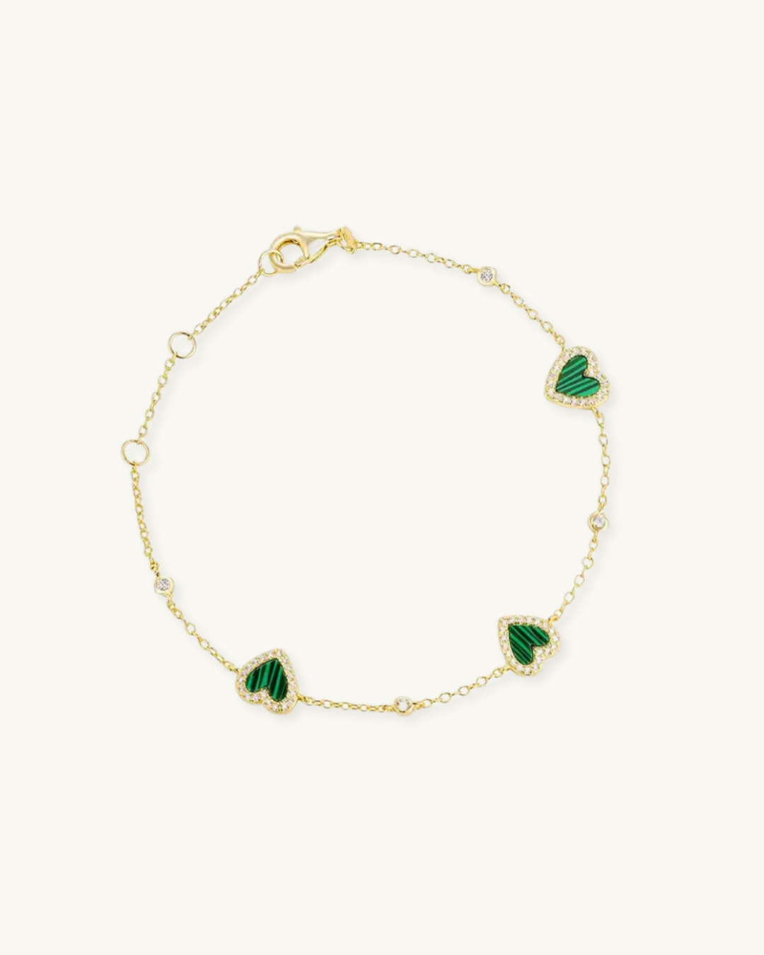 TRIPLE HEART MALACHITE BRACELET