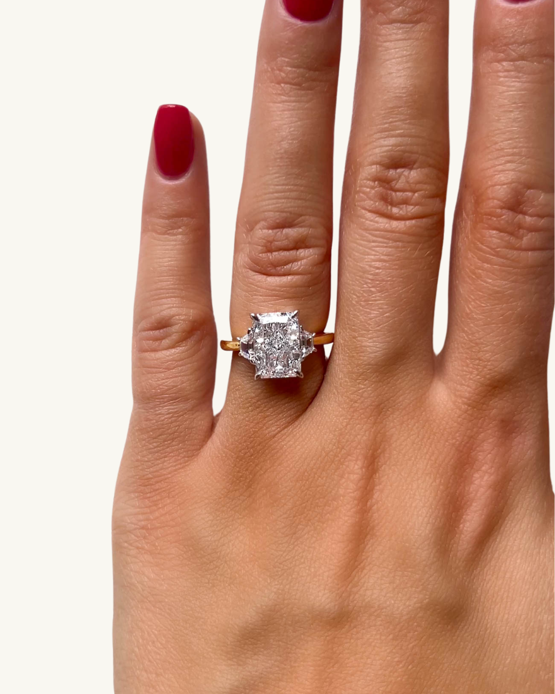 Bague de luxe 3 PIERRES ÉMERAUDE