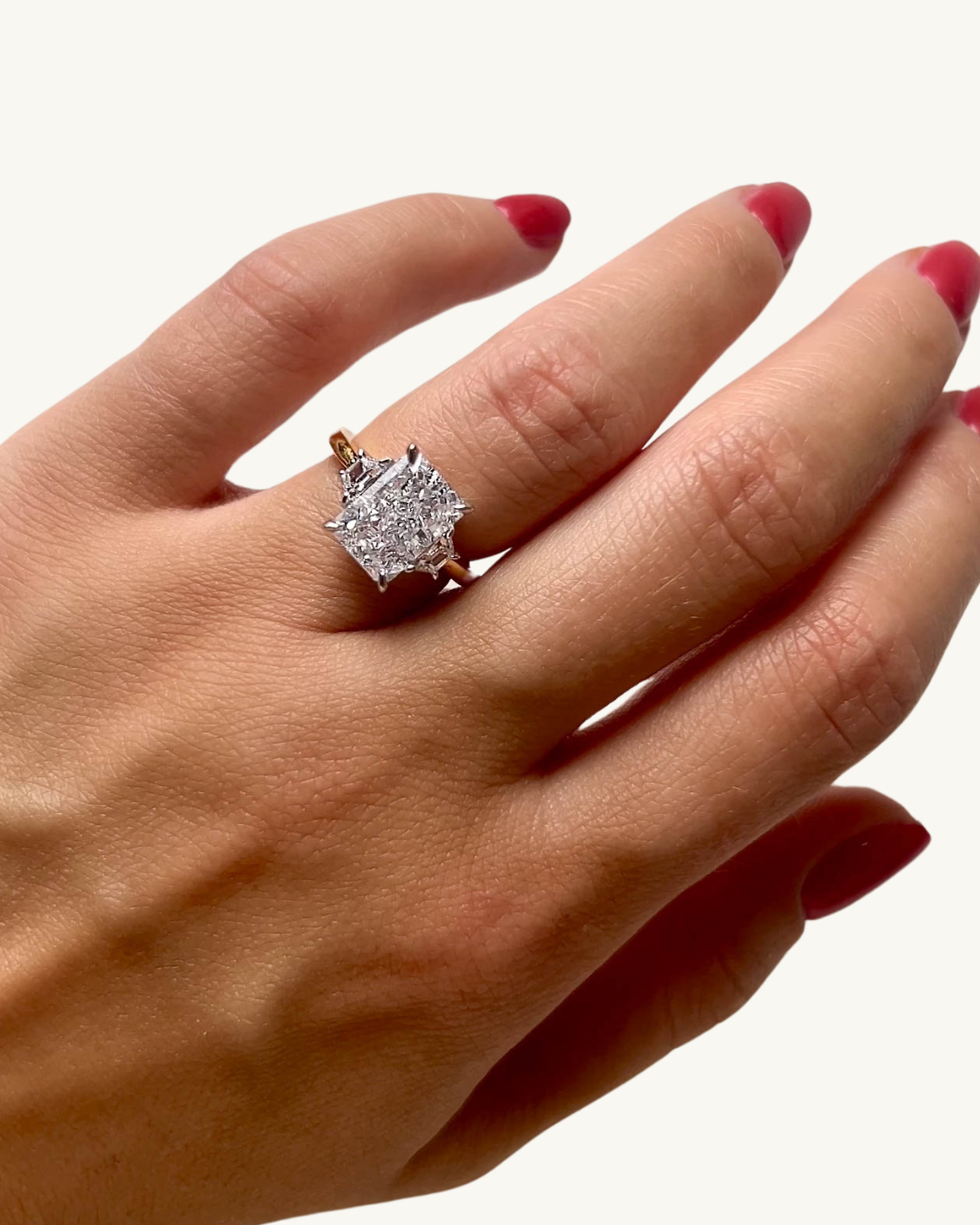 THREE STONE RADIANT RING
