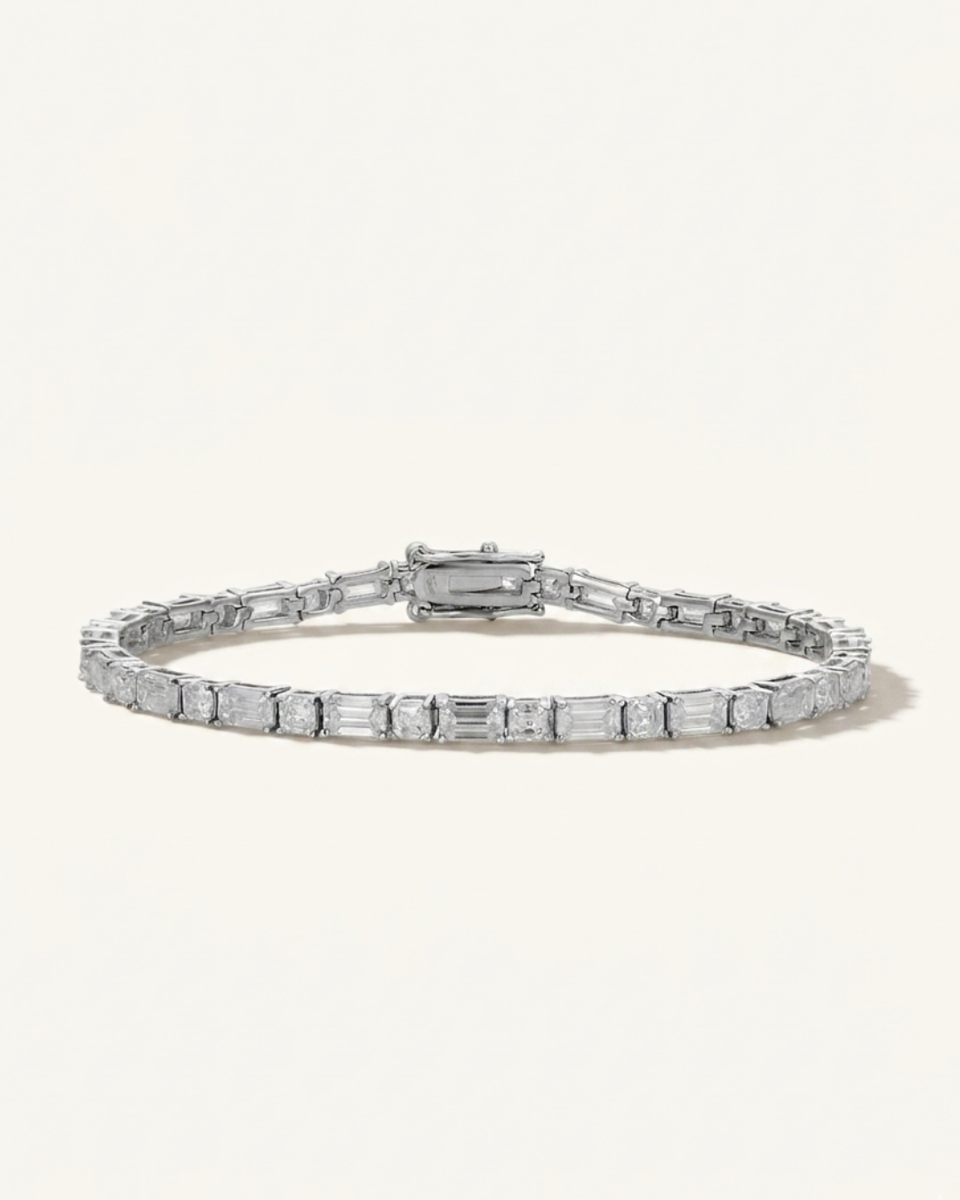 Emerald & Asscher Moissanite Tennis Bracelet