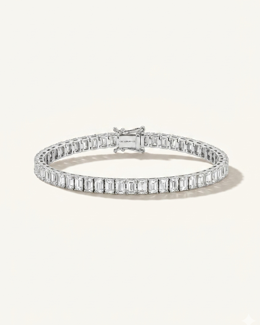 Emerald Moissanite Tennis Bracelet