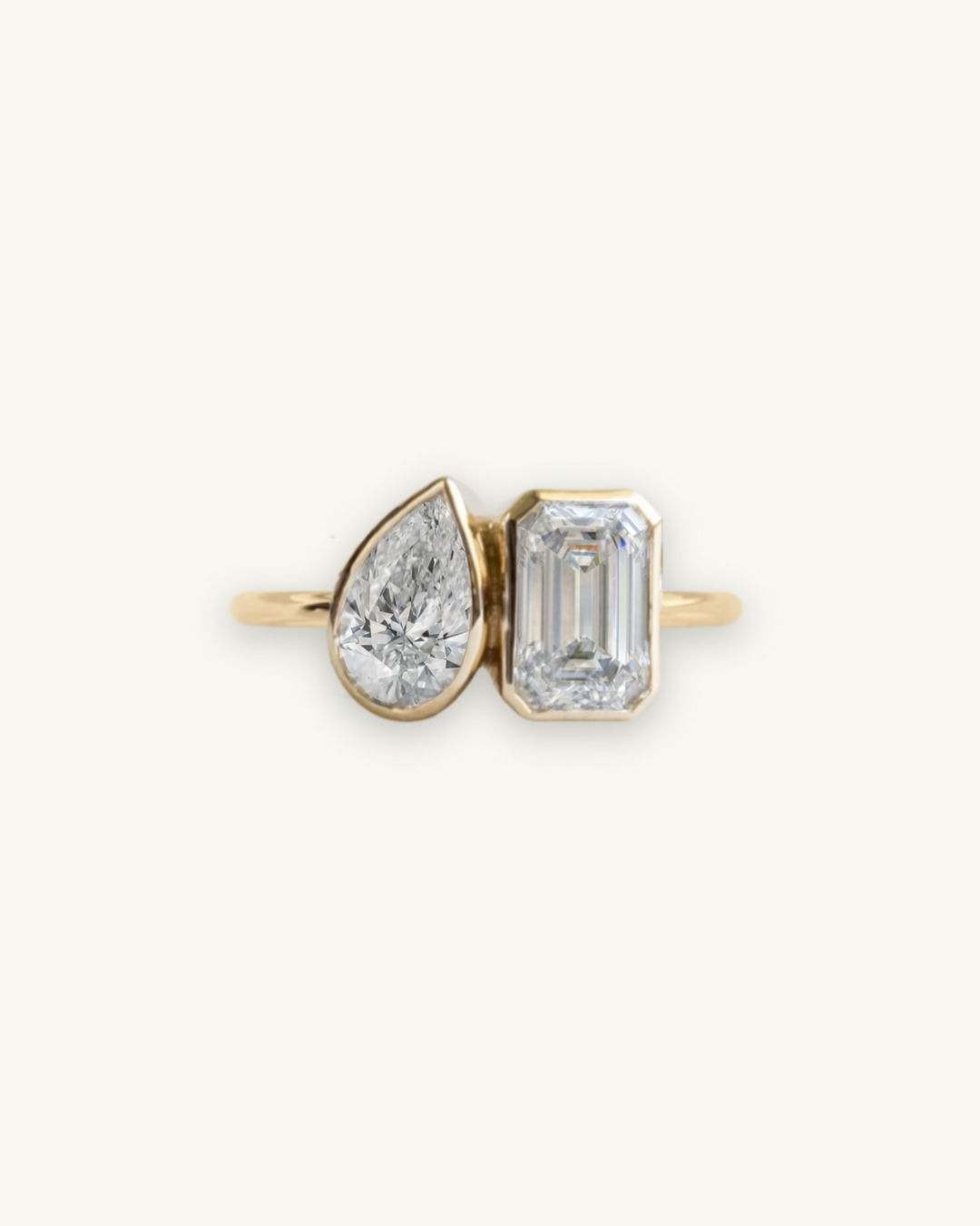 SIMONE - Bague luxe Toi et Moi sertie pavé