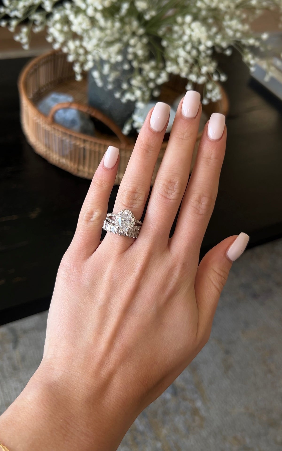 CAMBELL - BAGUE OVALE HALO DE LUXE