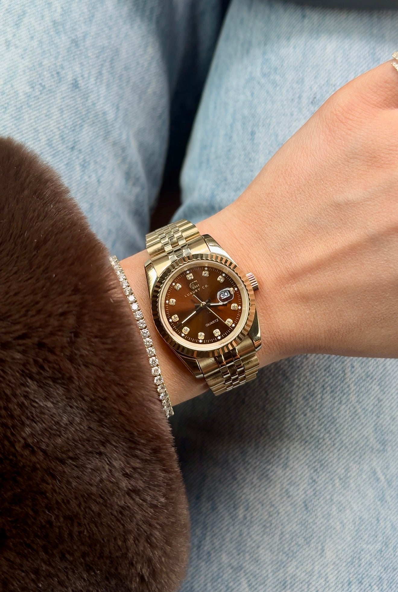 31MM GOLD & BROWN - CC CLASSIC WATCH