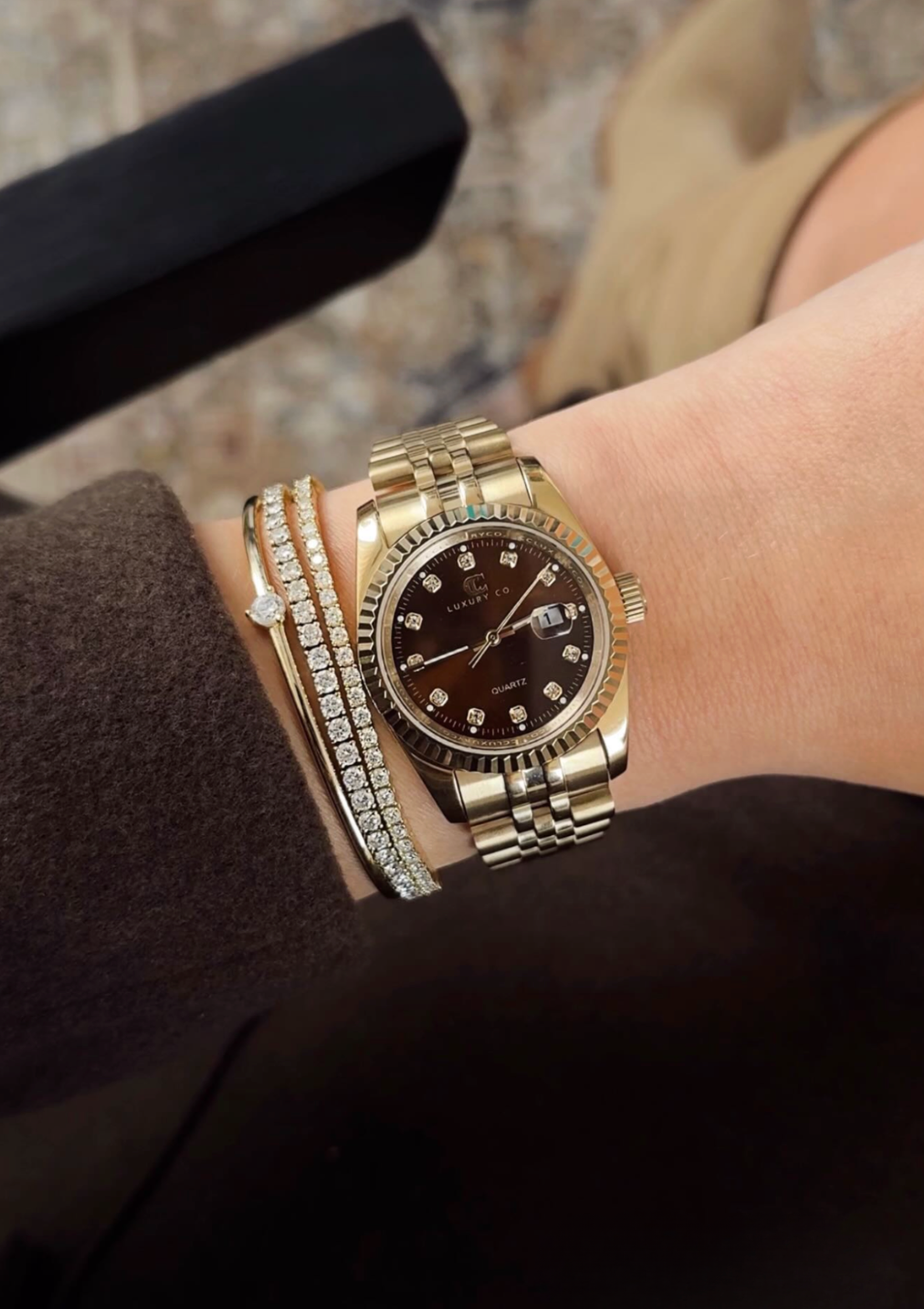 31MM GOLD & BROWN - CC CLASSIC WATCH