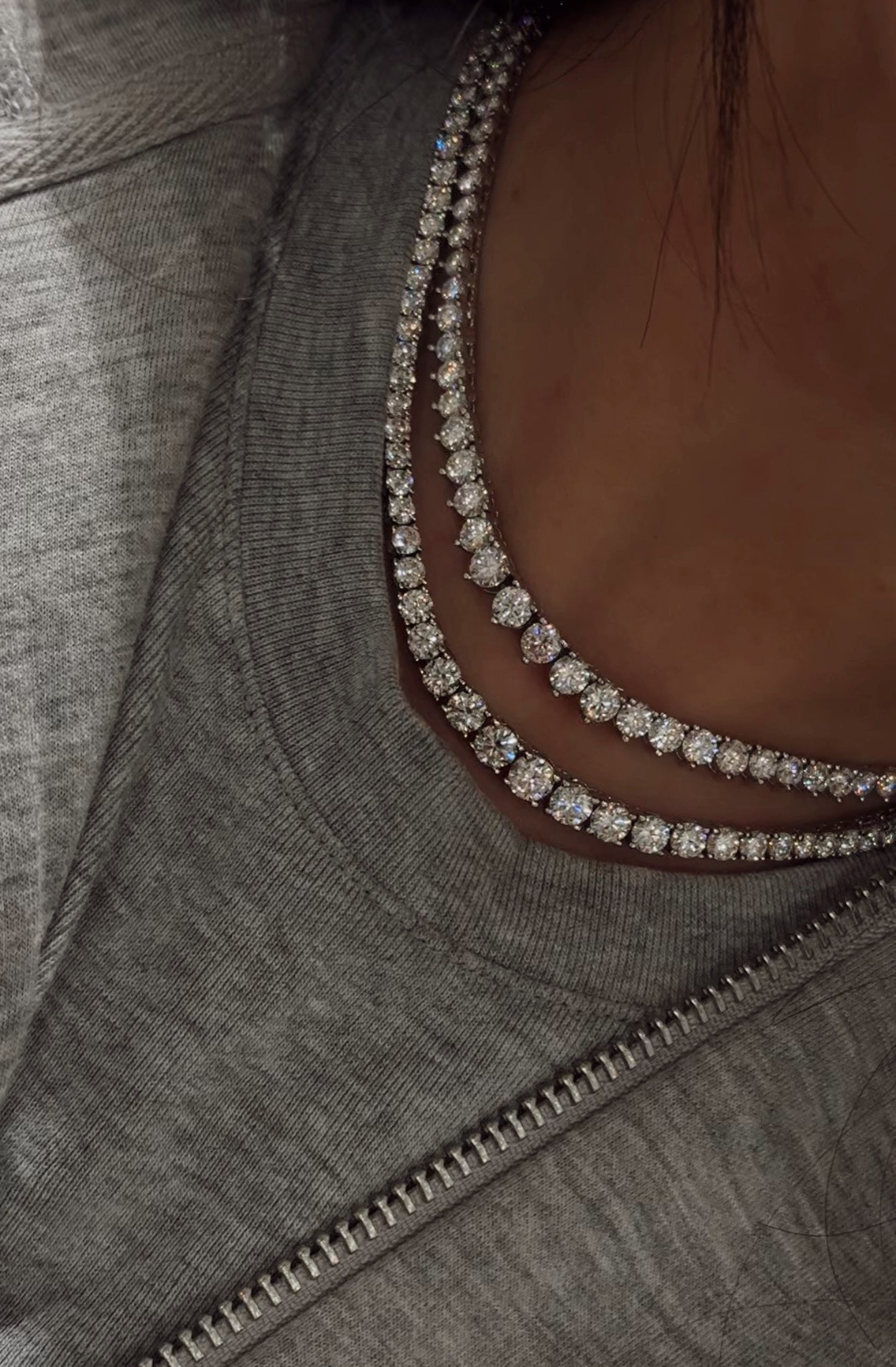 Graduated Moissanite Tennis Necklace