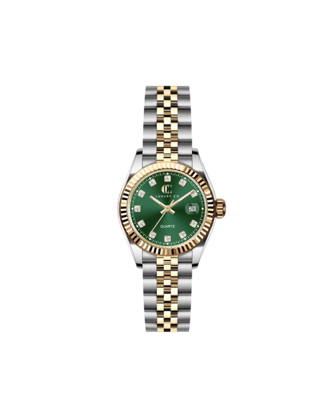 TWO-TONE & EMERALD - CC CLASSIC WATCH
