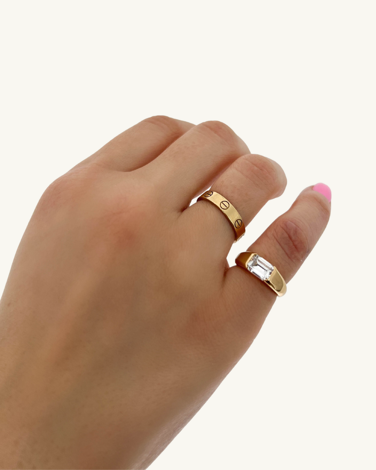 BENNET - BAGUE DE LUXE ORTEIL ÉMERAUDE ROSE
