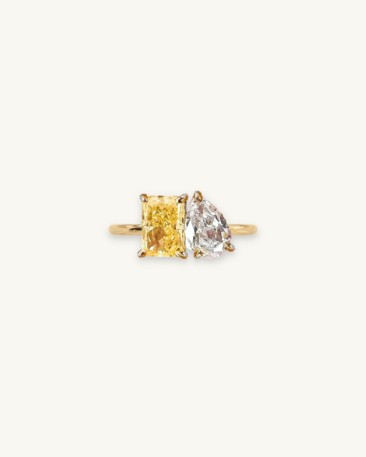 SERAFINA - Bague de luxe Toi-et-Moi CANARY