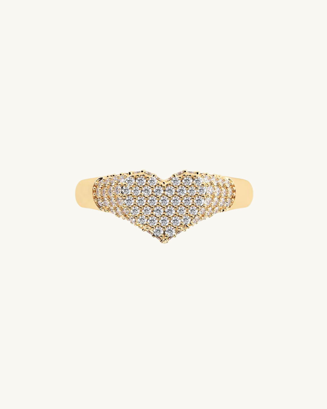 CHEVALIÈRE COEUR PAVÉ