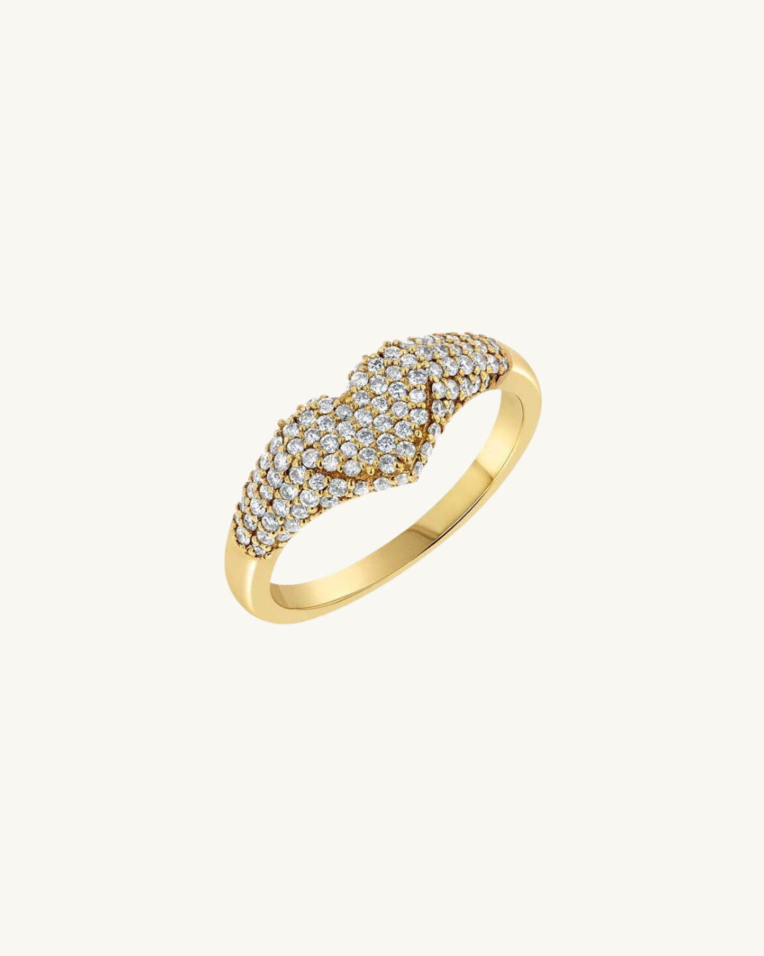 CHEVALIÈRE COEUR PAVÉ
