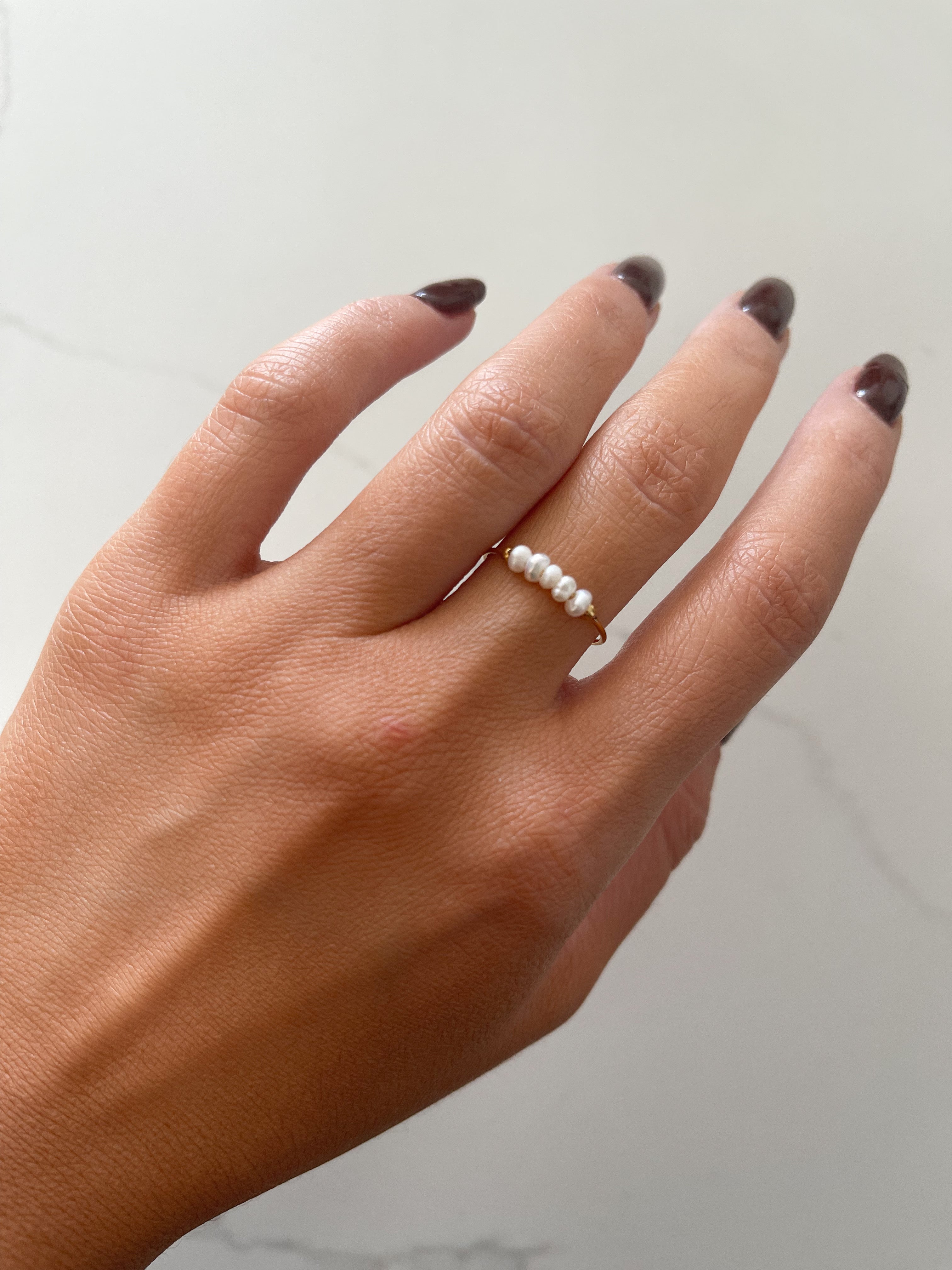 DAINTY PEARL RING
