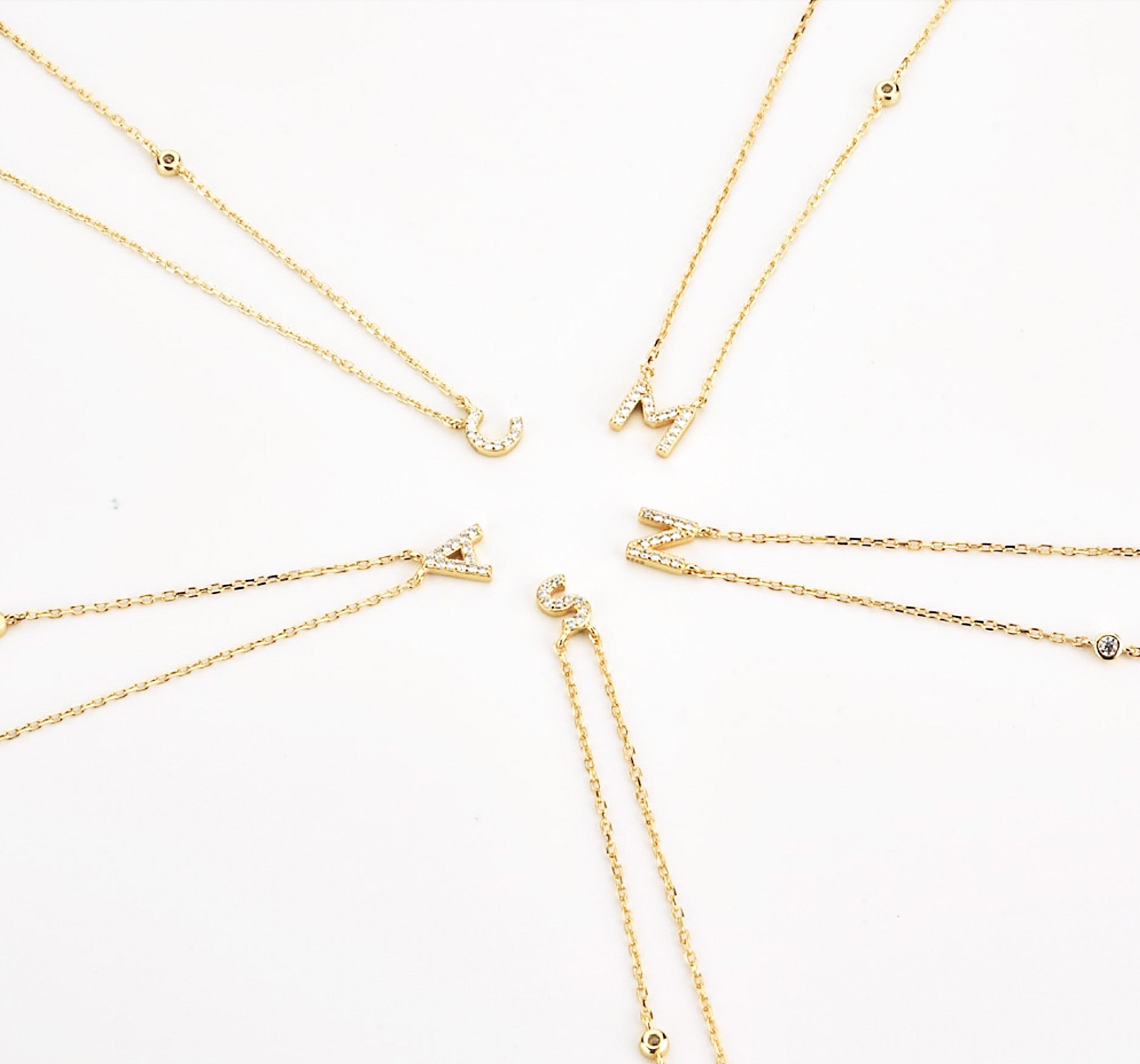 GOLD INITIAL + DIAMOND NECKLACE