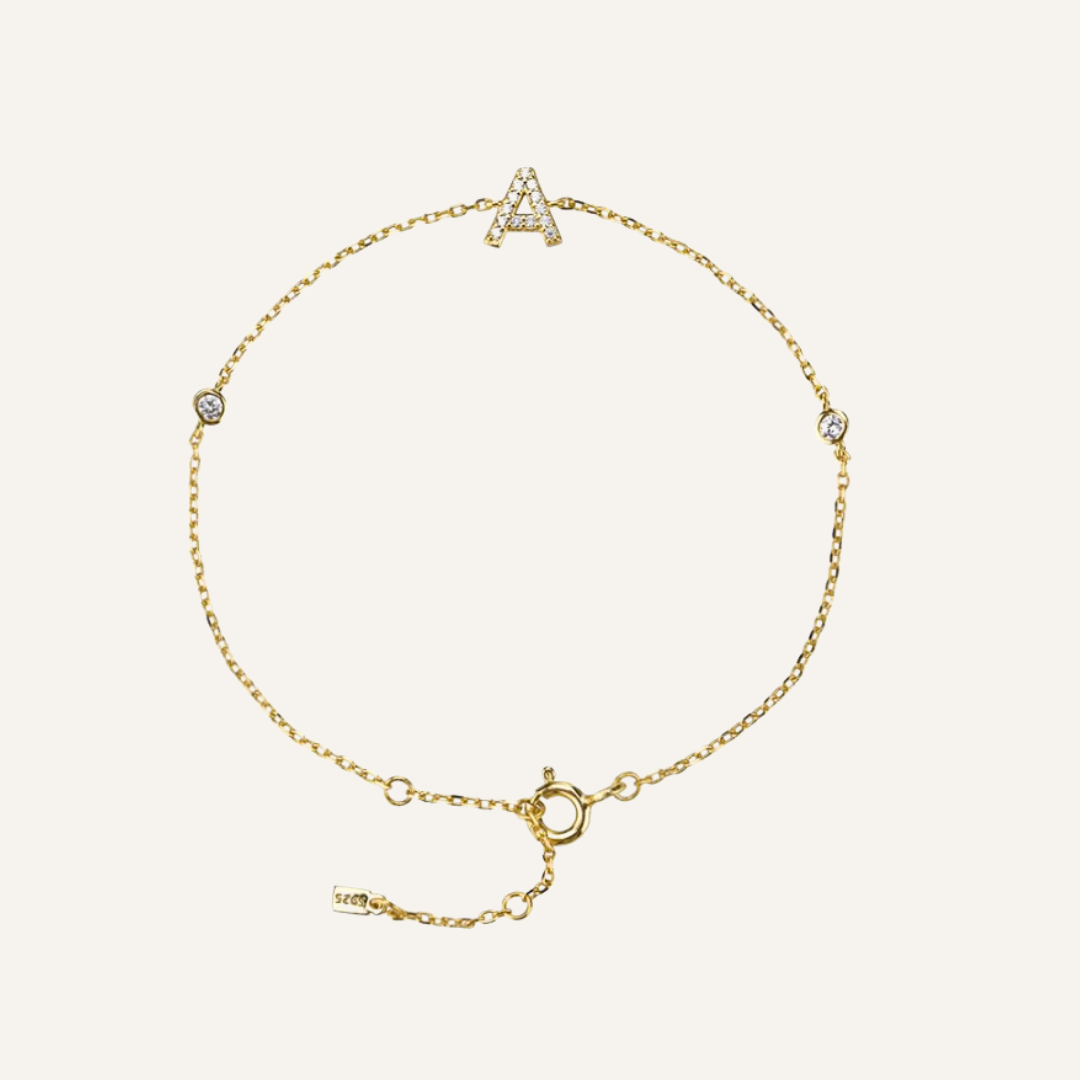 INITIAL + DIAMOND BRACELET