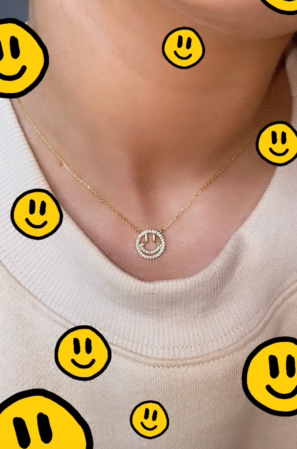 DIAMOND SMILEY NECKLACE