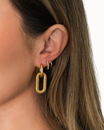 Raquel Striped Hoop Earrings Desert Wholesale