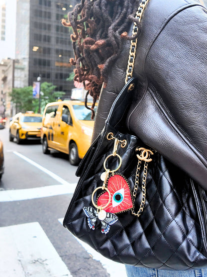 Lucky Eye Heart Bag Charm + Keychain