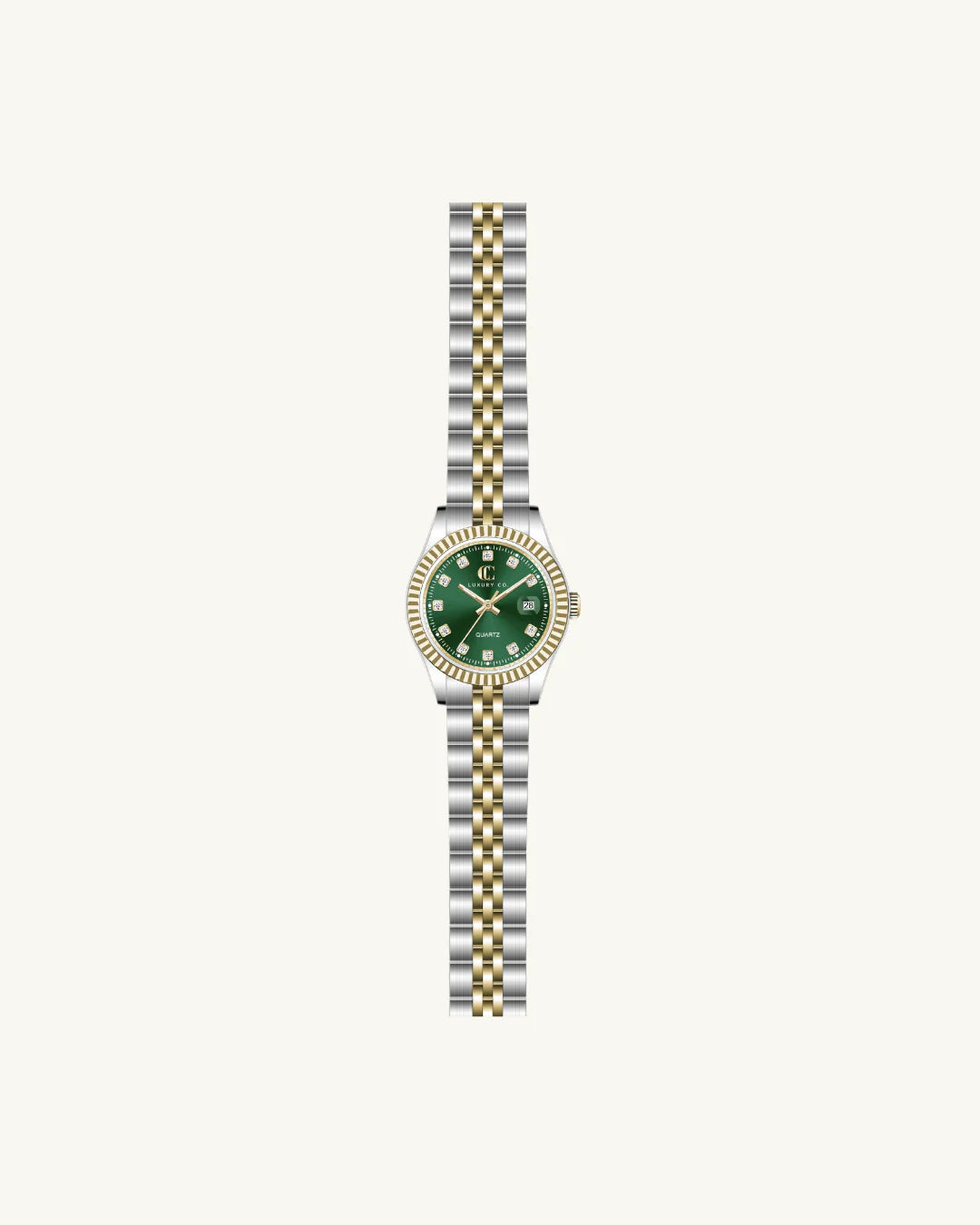 TWO-TONE &amp; EMERALD - CC CLASSIC WATCH