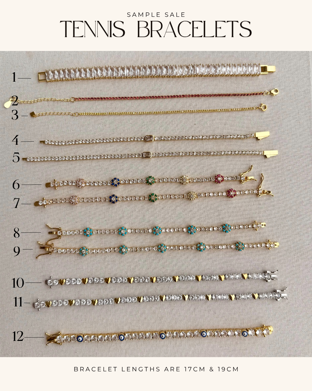 SAMPLE SALE - TENNIS BRACELETS