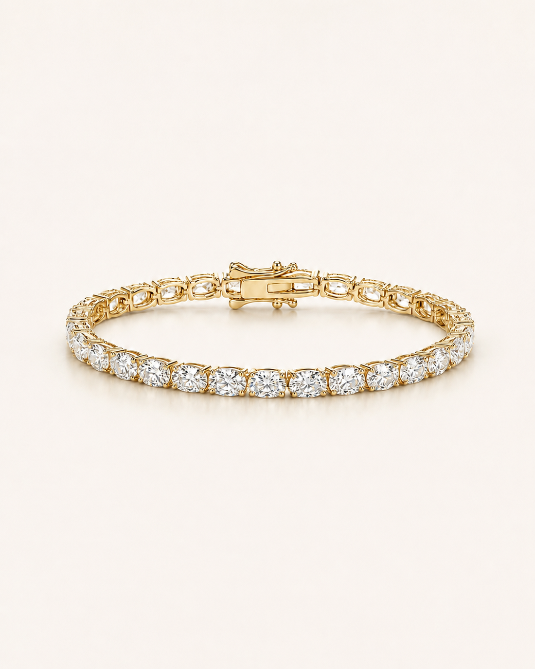 E/W OVAL MOISSANITE TENNIS BRACELET
