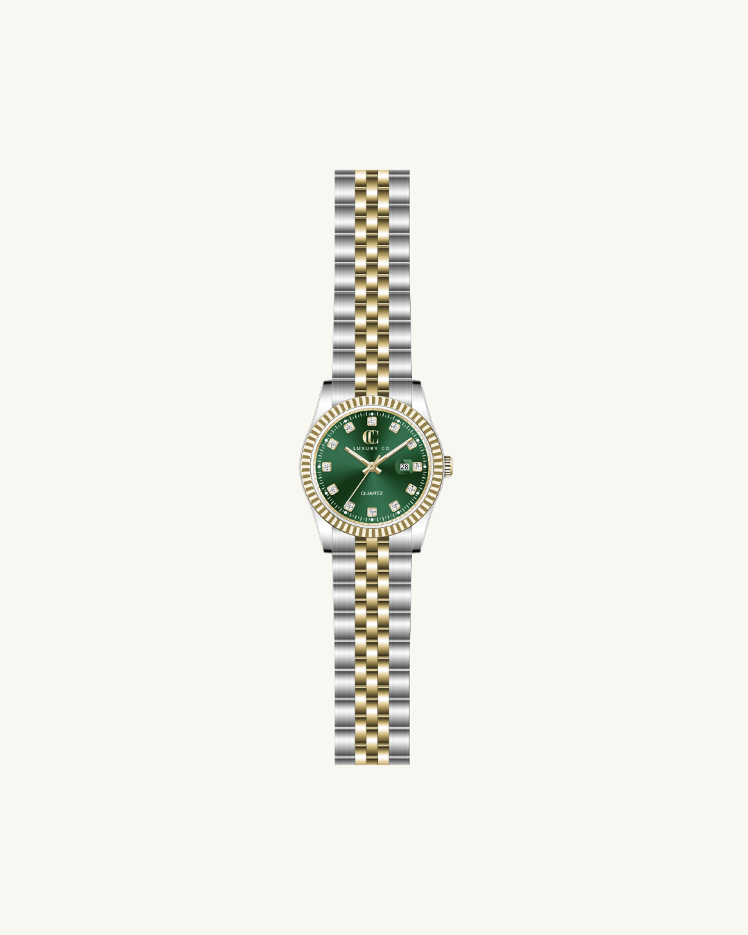 CLASSIC WATCH - TWO-TONE &amp; EMERALD