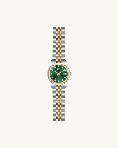 CLASSIC WATCH - TWO-TONE &amp; EMERALD