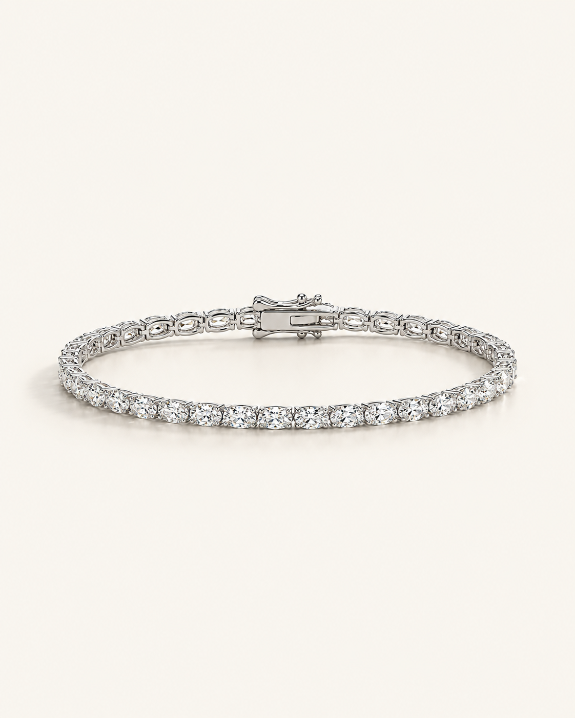 E/W OVAL MOISSANITE TENNIS BRACELET