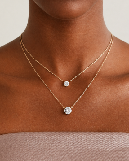 MOISSANITE SOLITAIRE NECKLACE (5mm - 8mm)