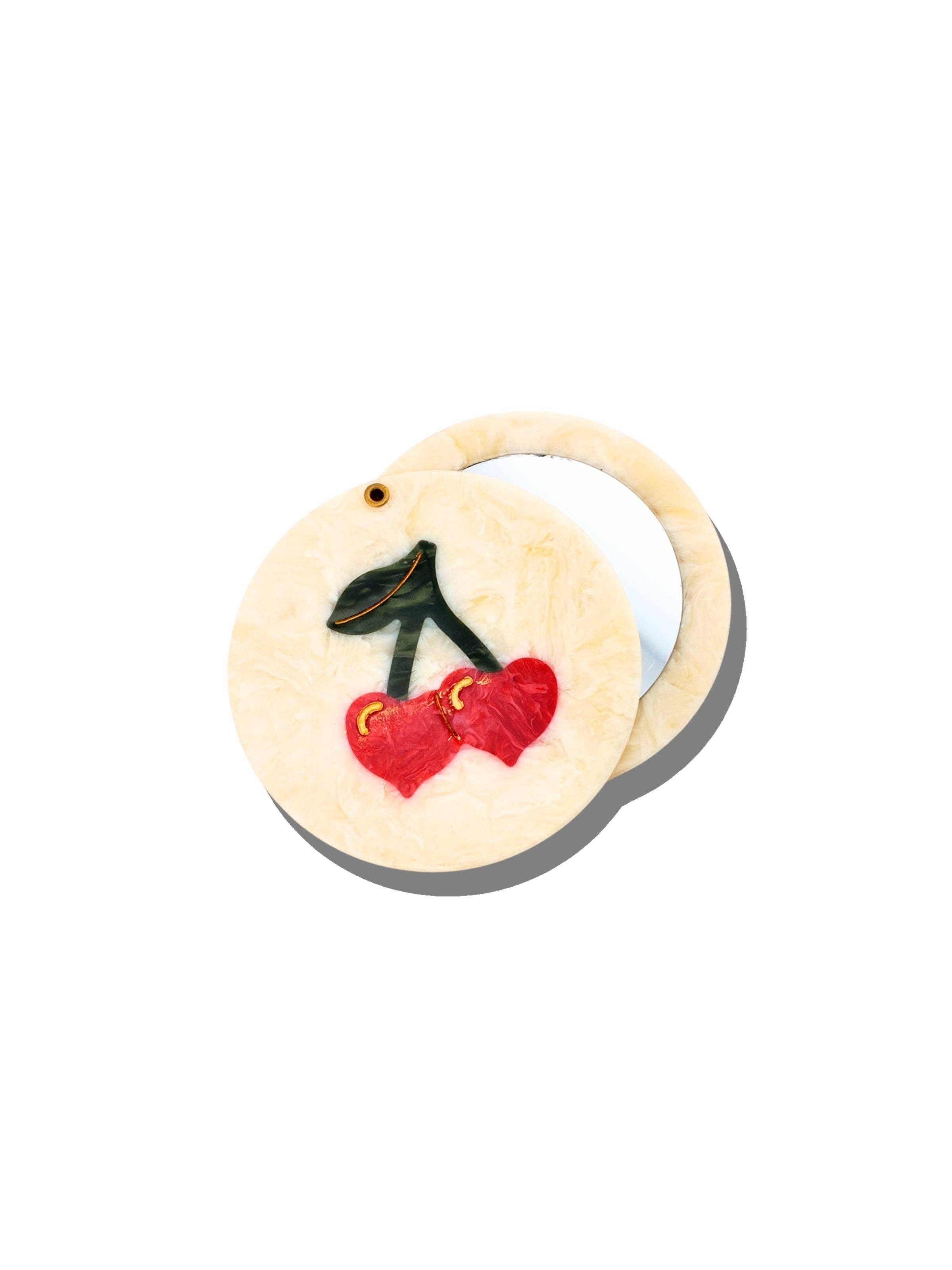 Cherry Hearts Compact Mirror