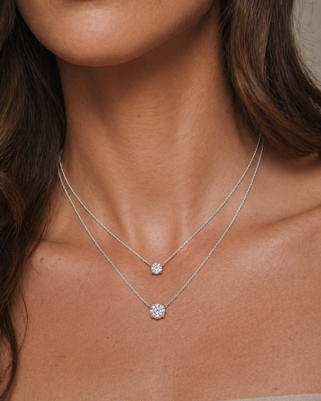 MOISSANITE SOLITAIRE NECKLACE (5mm - 8mm)