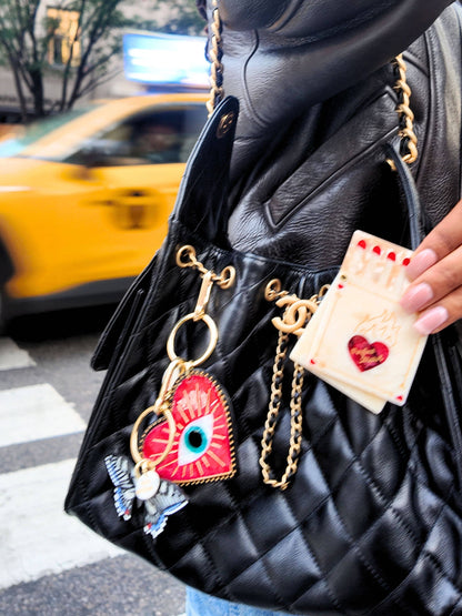 Lucky Eye Heart Bag Charm + Keychain