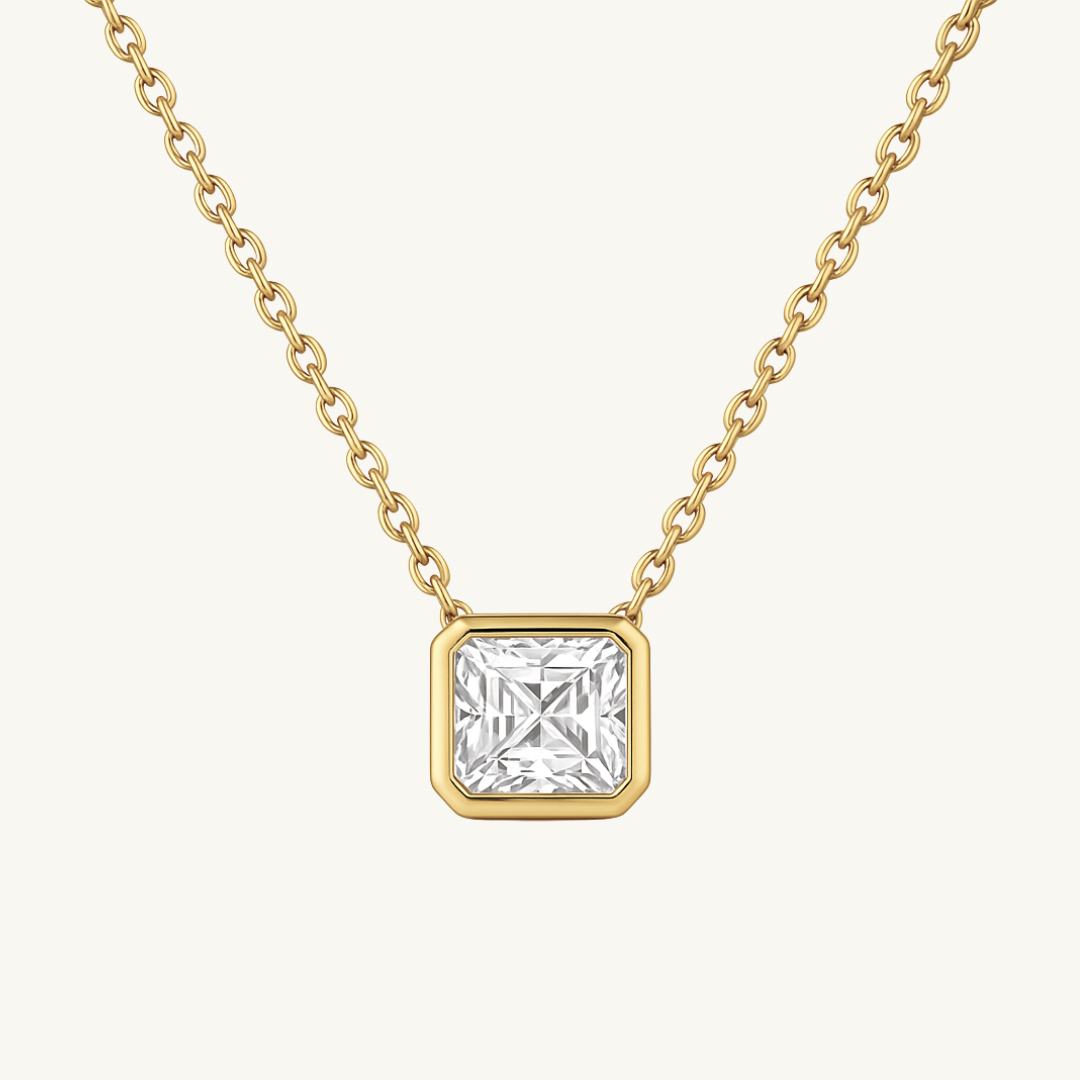 ASSCHER BEZEL NECKLACE