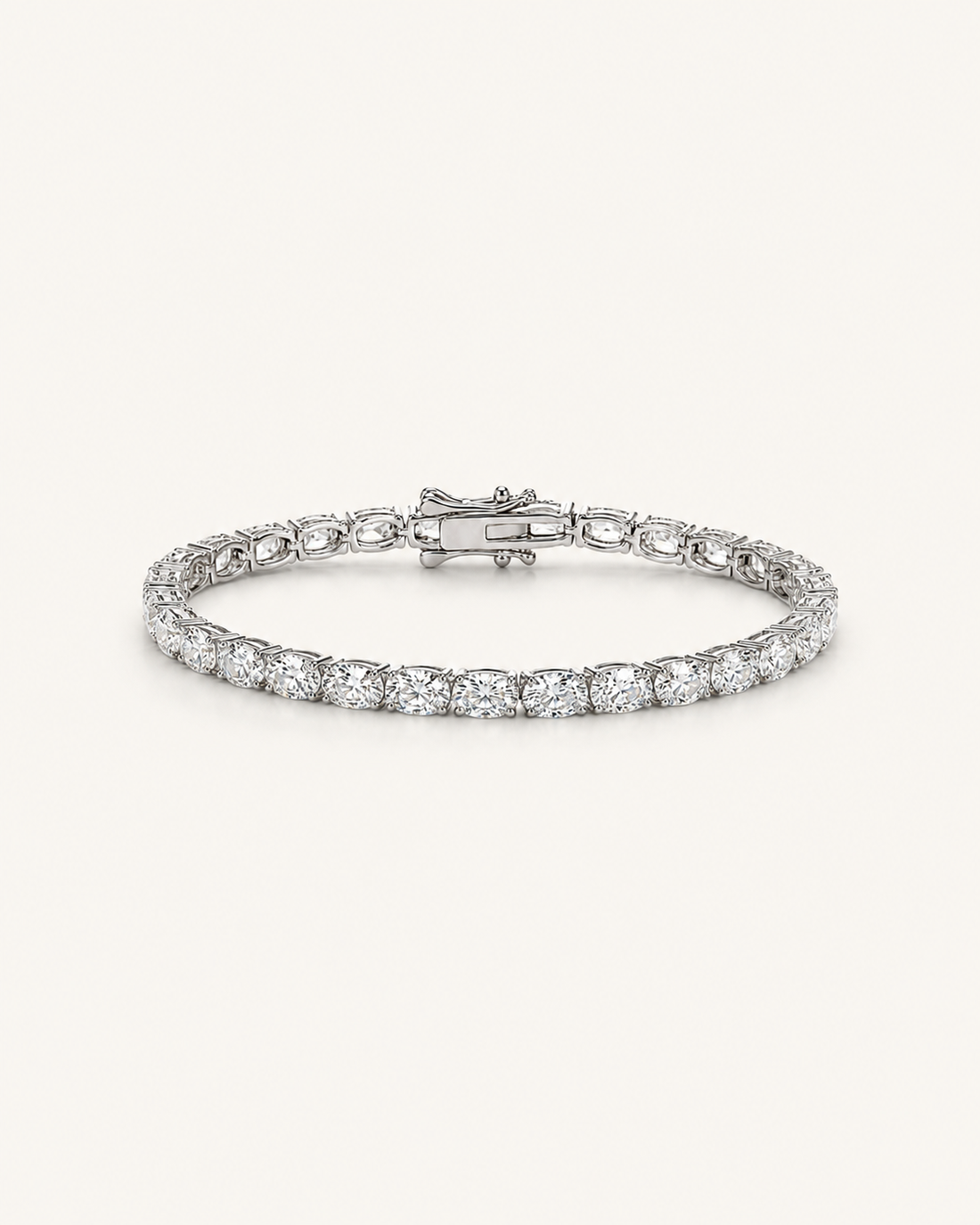 E/W OVAL MOISSANITE TENNIS BRACELET