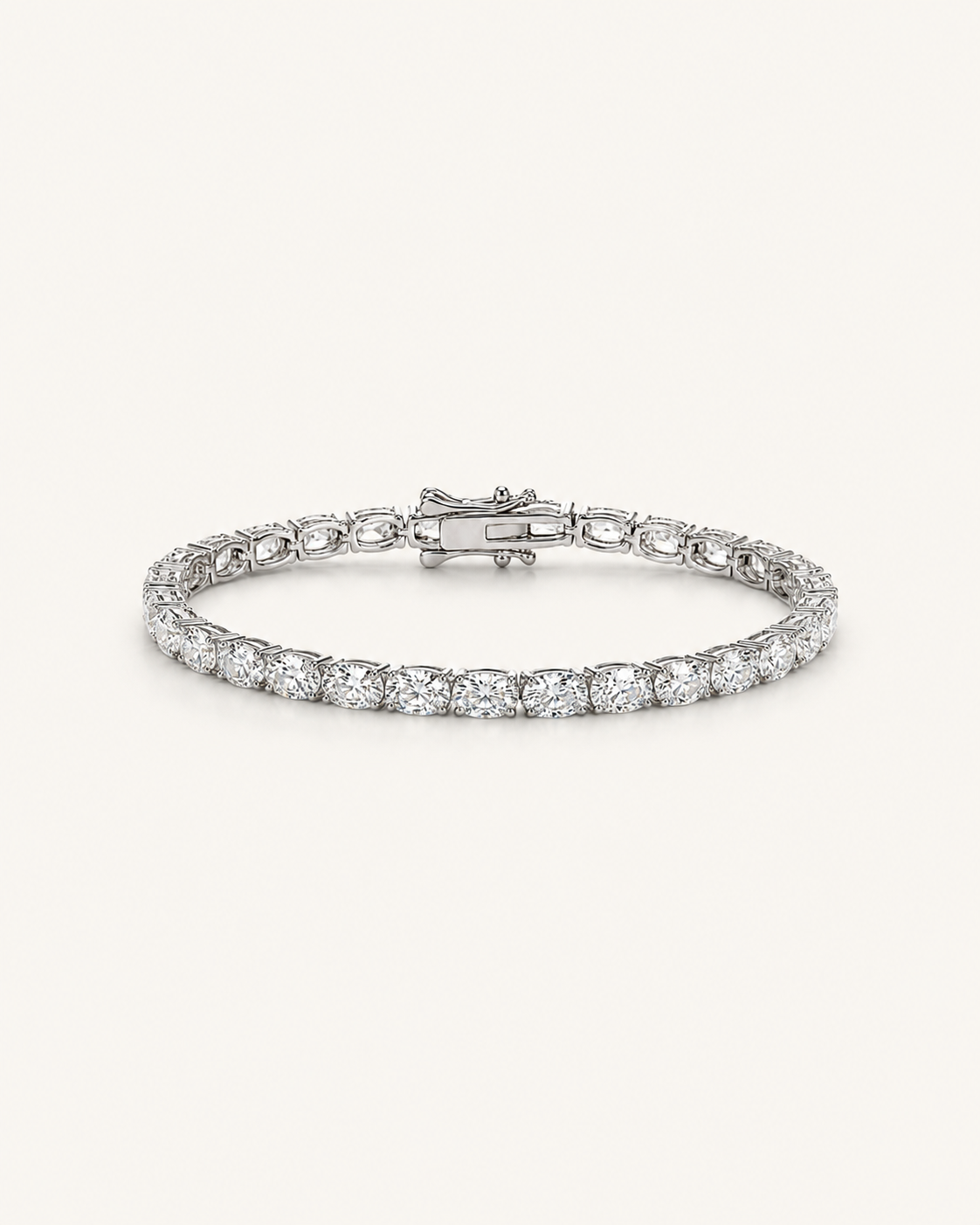 E/W OVAL MOISSANITE TENNIS BRACELET