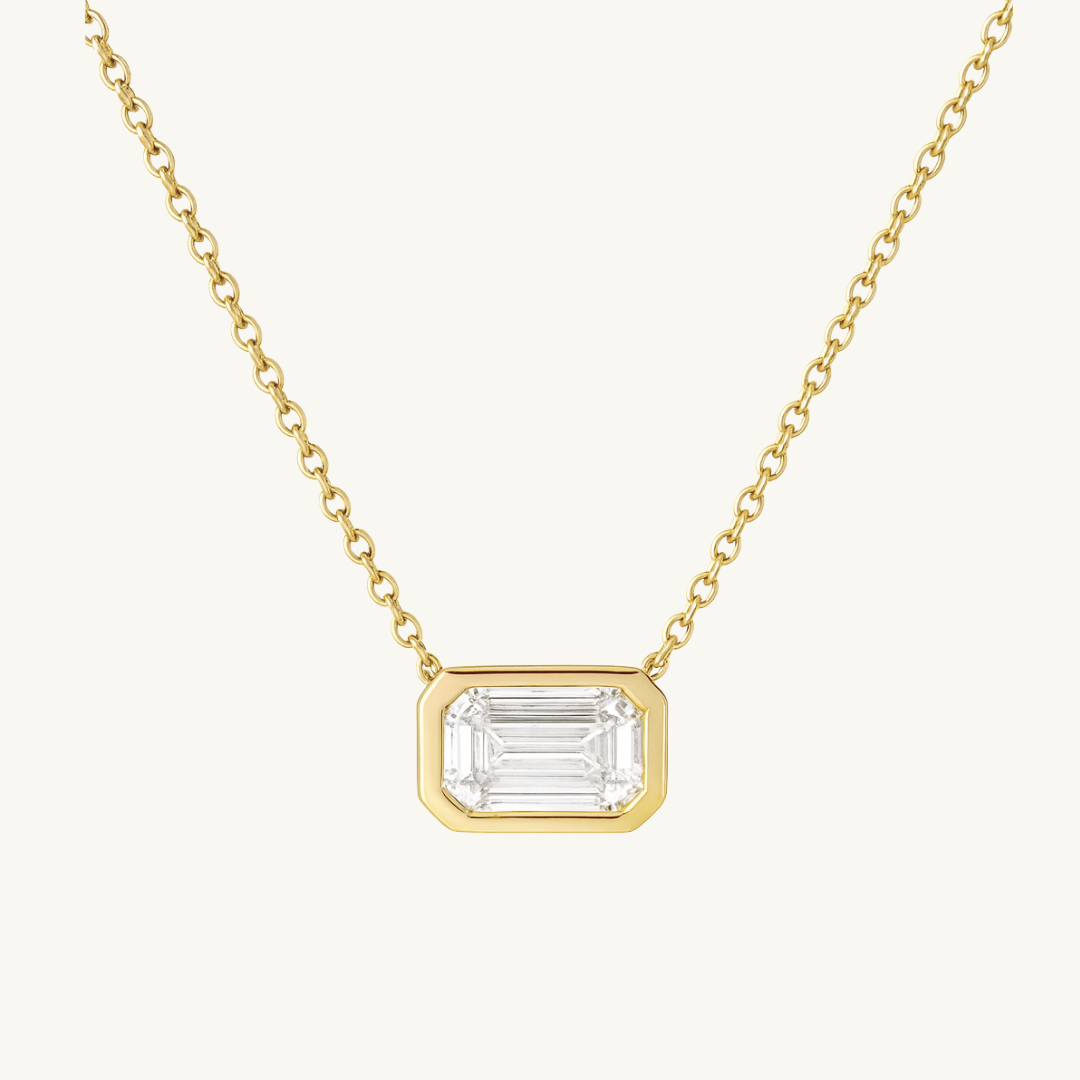 The Laurel - EMERALD BEZEL NECKLACE
