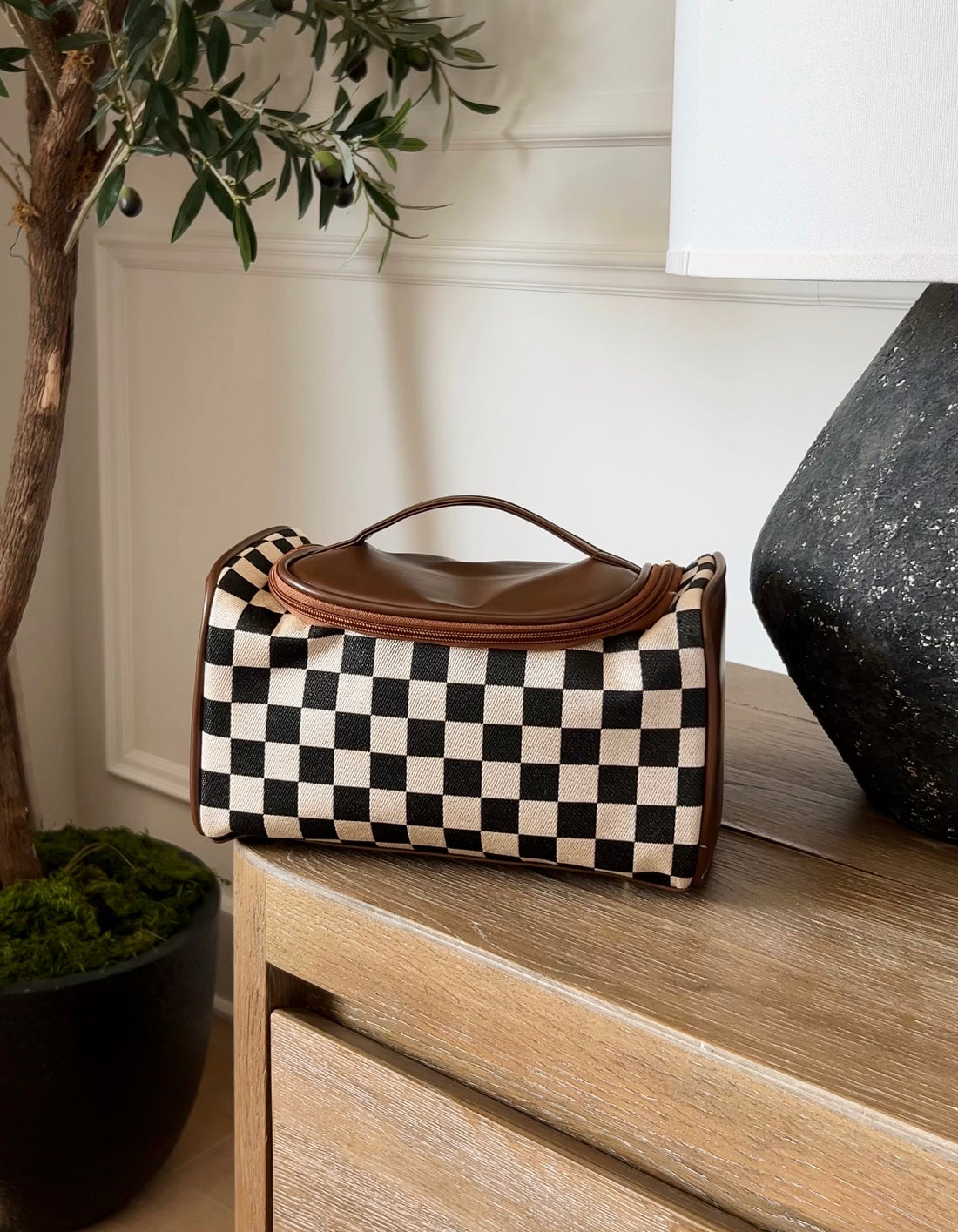 TROUSSE À COSMÉTIQUES À CARREAUX