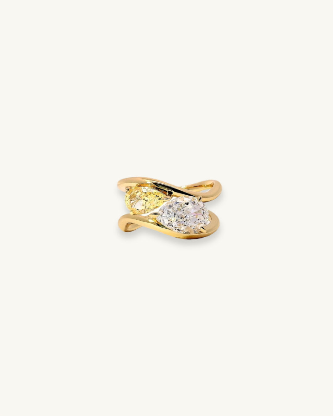 HALLIE - PEAR DUO LUXE RING