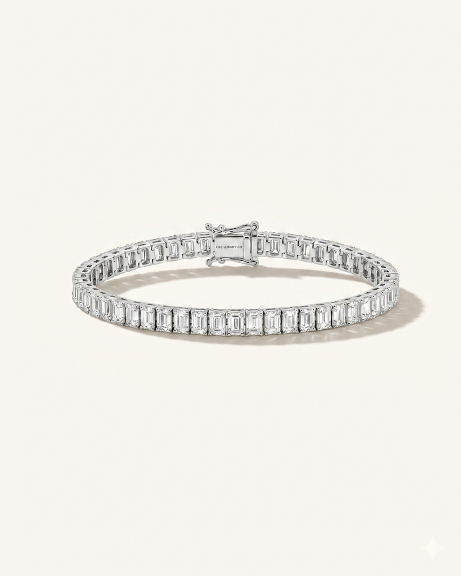 Emerald Moissanite Tennis Bracelet
