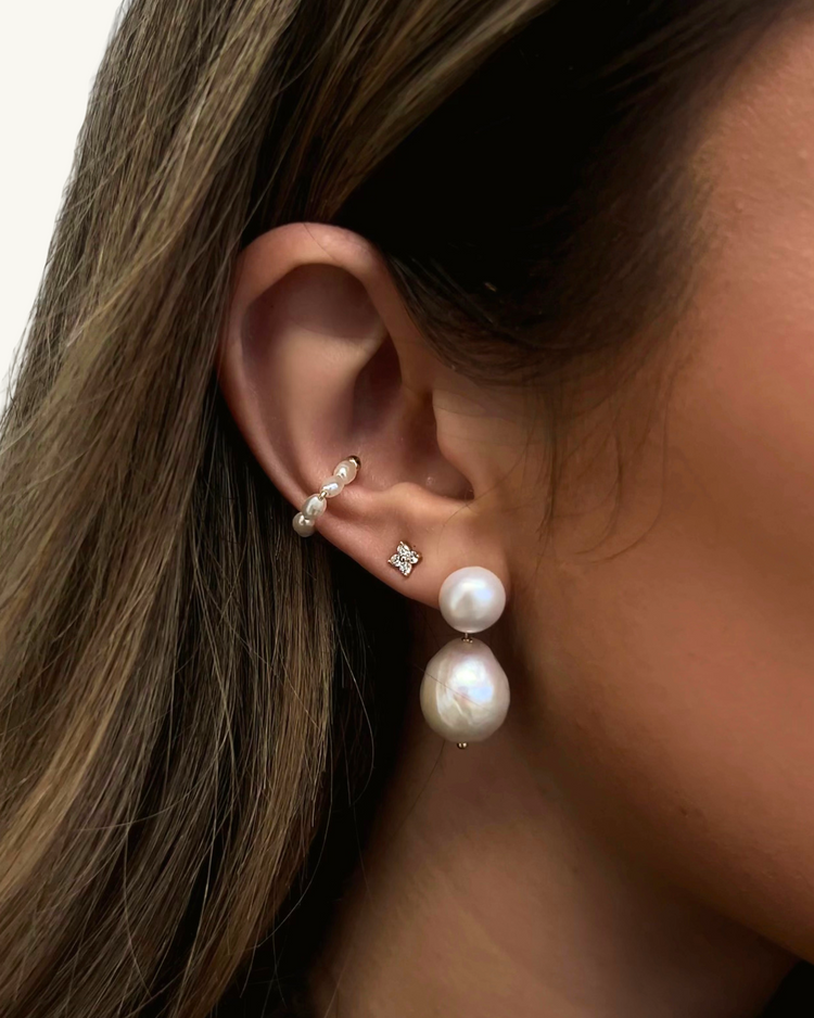 ELLA PEARL SILVER EARRING - Main Image