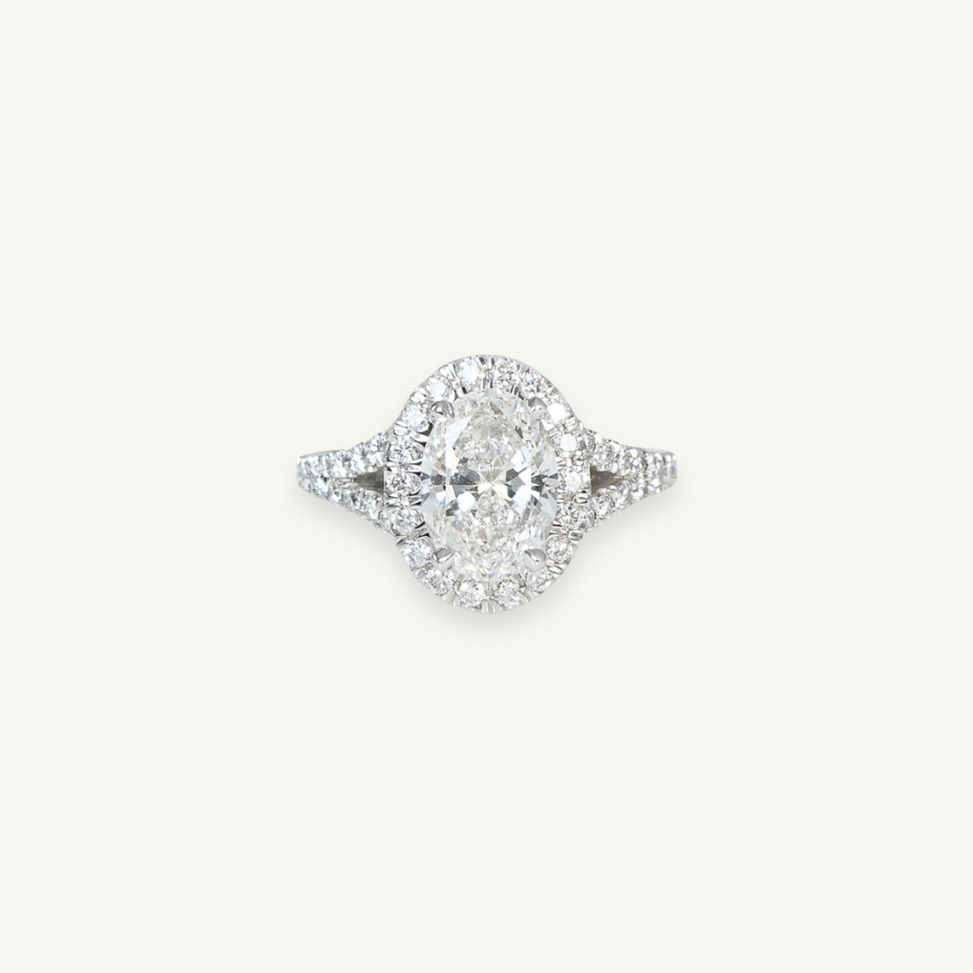 CAMBELL - BAGUE OVALE HALO DE LUXE
