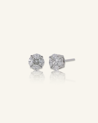 ROUND ILLUSION DIAMOND STUDS