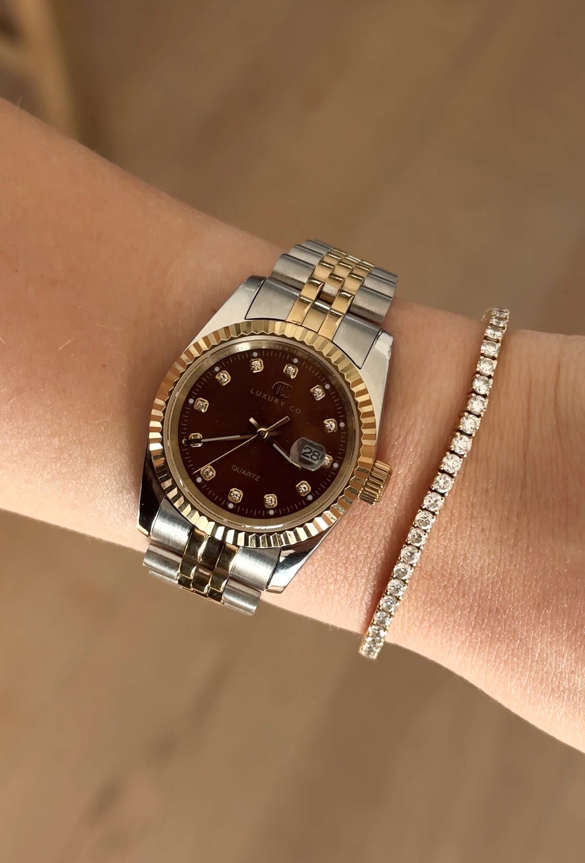 TWO-TONE &amp; BROWN - CC CLASSIC WATCH