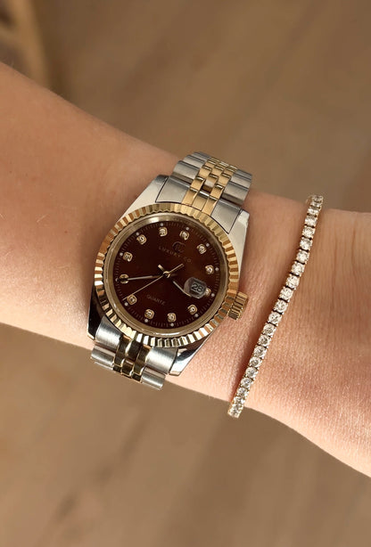 TWO-TONE &amp; BROWN - CC CLASSIC WATCH