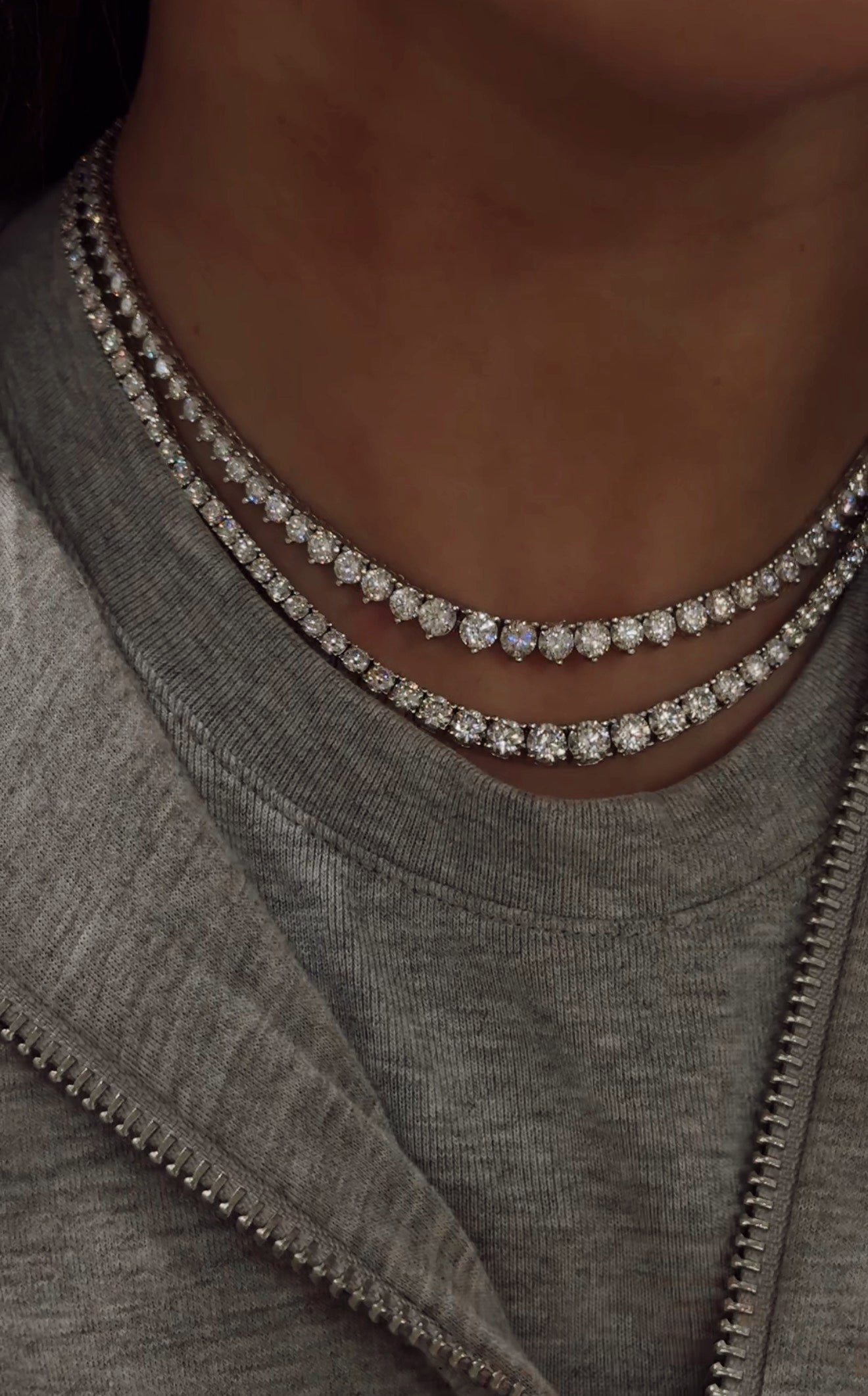 Graduated Moissanite Tennis Necklace
