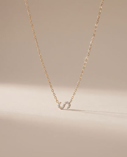 The Mark Necklace - MICRO PAVÉ INITIAL NECKLACE