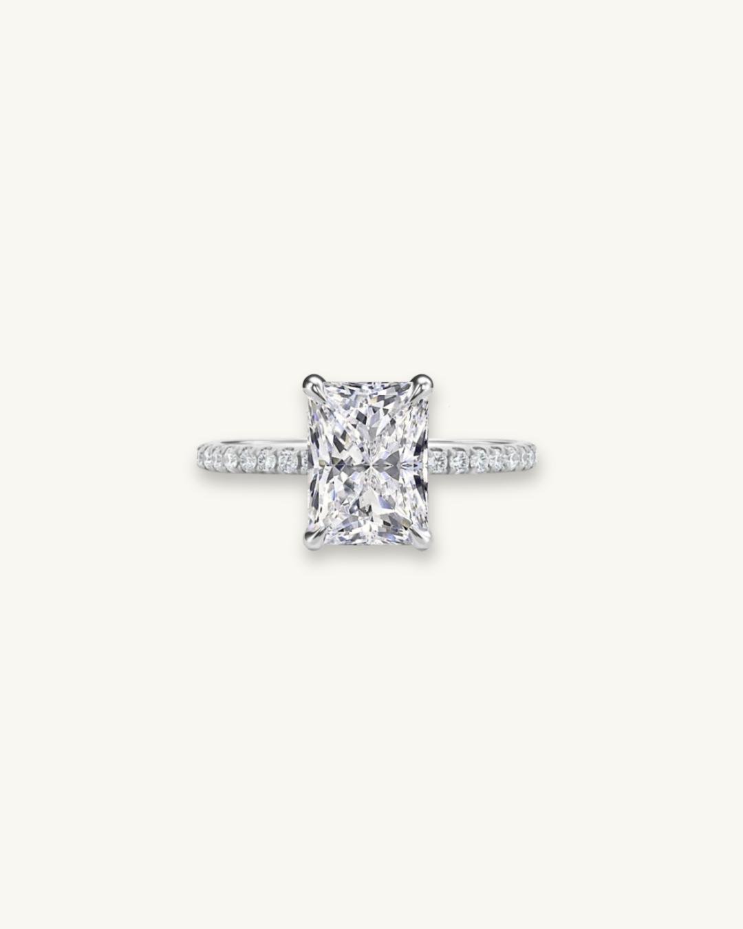 SLOANE - SOLITAIRE RADIANT 3 CARATS ARGENT LUXE
